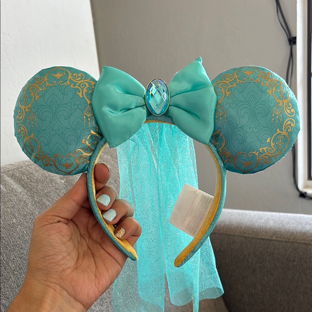 Turquoise and Gold Kids Headband Princess Jasmine Disney Ears
